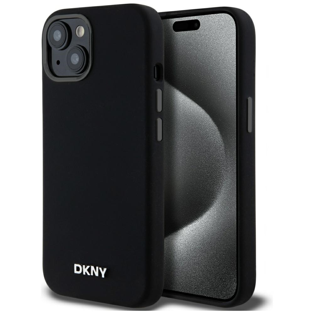 DKNY Liquid Silicone Small Metal Logo MagSafe Ümbris jaoks iPhone 14/15/13 - Must