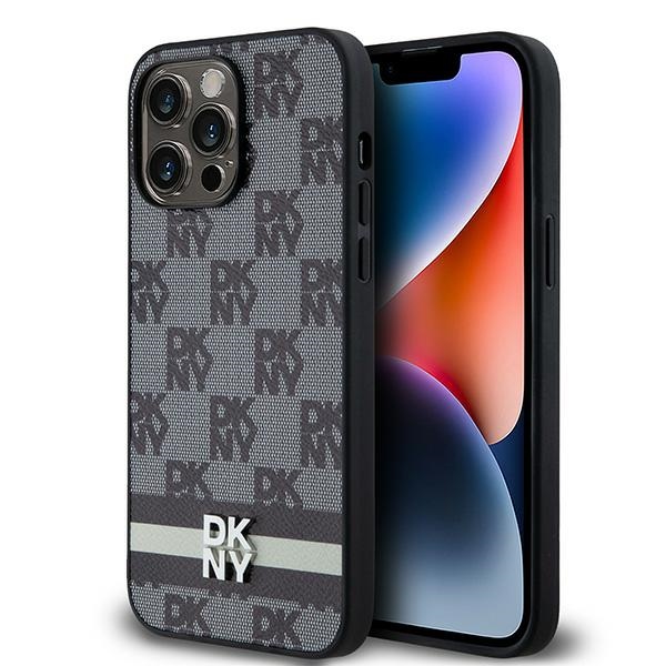 DKNY Leather Checkered Mono Pattern & Printed Stripes Ümbris jaoks iPhone 14 Pro Max - Must