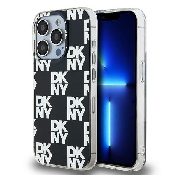 DKNY IML Checkered Mono Pattern ümbris jaoks iPhone 15 Pro Max - must
