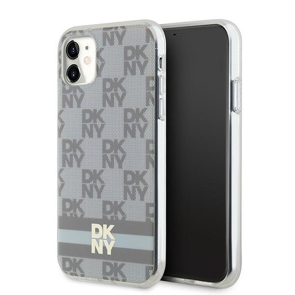 DKNY IML Checkered Mono Pattern & Printed Stripes MagSafe ümbris jaoks iPhone 11 / Xr - beige