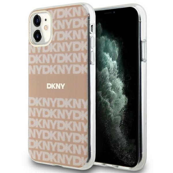 DKNY IML Mono & Stripe MagSafe ümbris jaoks iPhone 11 / Xr - roosa