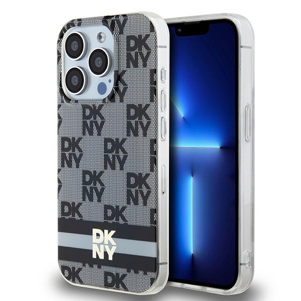 DKNY IML Checkered Mono Pattern & Printed Stripes MagSafe Ümbris jaoks iPhone 15 Pro Max - Must