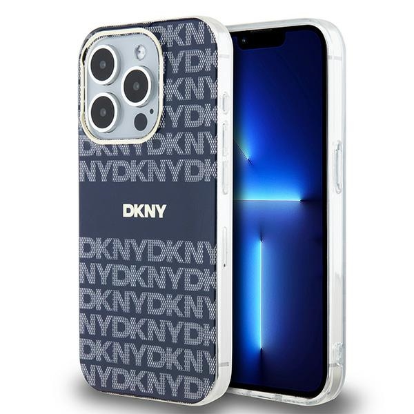 DKNY IML Mono & Stripe MagSafe ümbris jaoks iPhone 15 Pro Max - sinine