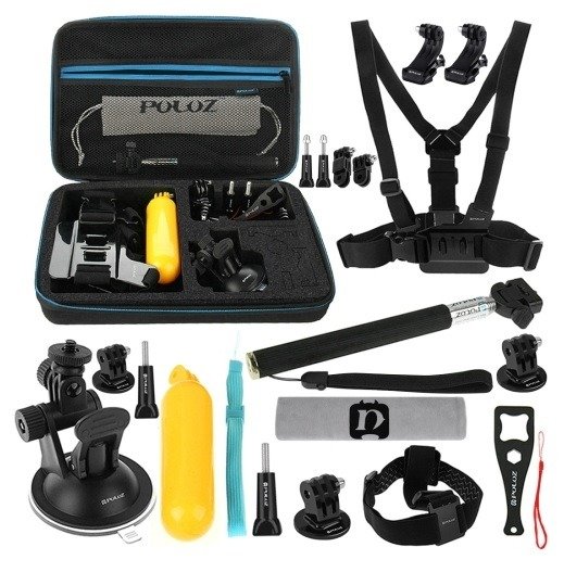 Puluz 20 tarviku komplekt spordikaameratele (sh Osmo Action 5 Pro) PKT11