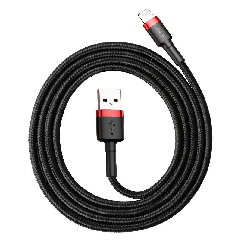Baseus Cafule USB Lightning Cable 2.4A 1m (Punane+Must)