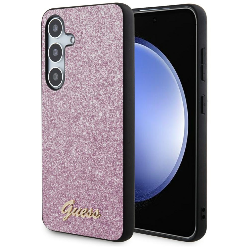 Guess Glitter Script ümbris jaoks Samsung Galaxy S24+ - lilla