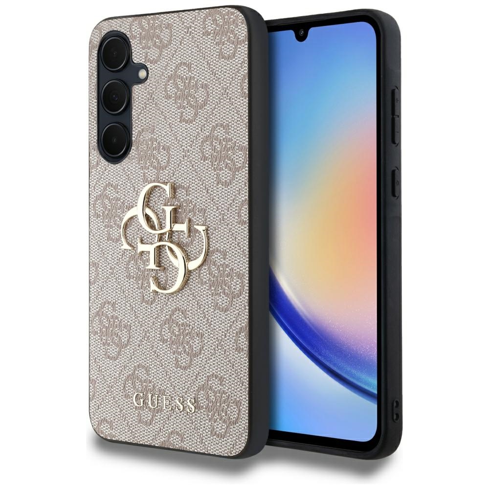 Guess 4G Big Metal Logo ümbris jaoks Samsung Galaxy A35 - roosa