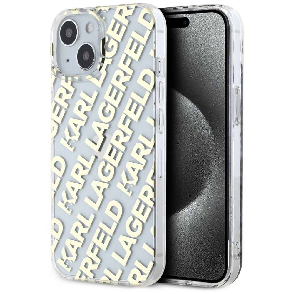 Karl Lagerfeld IML Fullover Logo ümbris jaoks iPhone 15 / 14 / 13 - kuldne