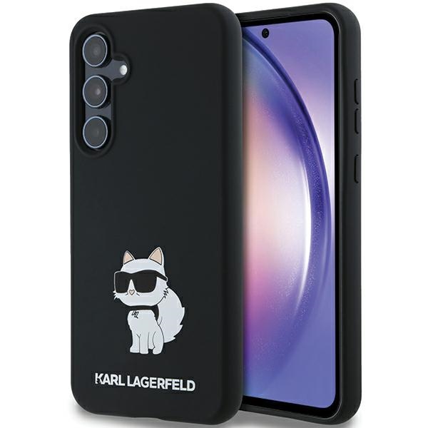 Силиконовый чехол Karl Lagerfeld Choupette для Samsung Galaxy A35 - чёрный