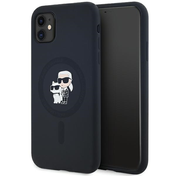 Karl Lagerfeld Silicone Karl&Choupette MagSafe ümbris jaoks iPhone 11 / Xr - must