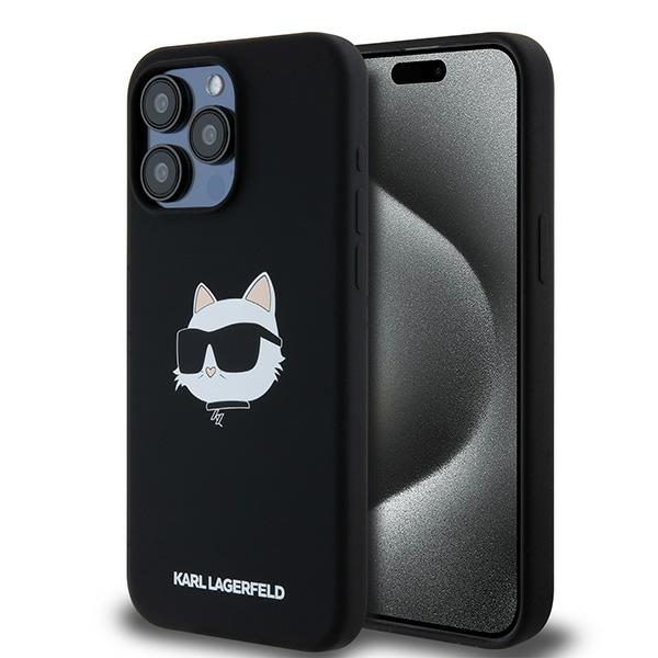 Karl Lagerfeld Silicone Choupette Head MagSafe ümbris jaoks iPhone 15 Pro - must