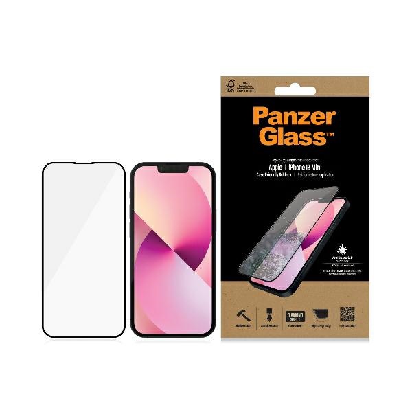 PanzerGlass E2E Microfracture antibacterial glass jaoks iPhone 13 mini - with must raamiga