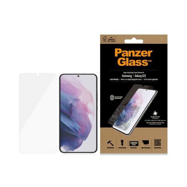 PanzerGlass E2E Microfracture antibacterial glass jaoks Samsung Galaxy S22 - with must raamiga