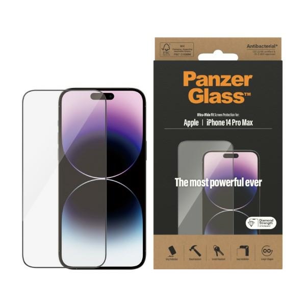 PanzerGlass Ultra-Wide Fit antibacterial karastatud klaas jaoks iPhone 14 Pro Max