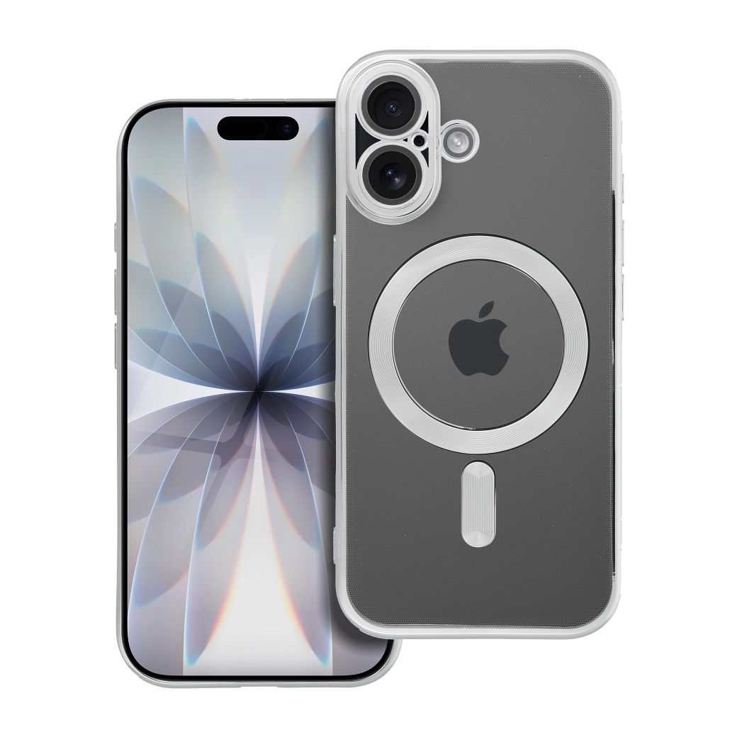 ELECTRO MAG COVER case compatible with MagSafe jaoks IPHONE 17 hõbedane