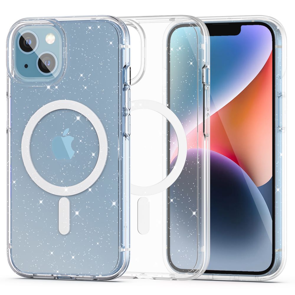 Tech-Protect FlexAir Hybrid MagSafe iPhone 13/14 Ümbris - Clear Glitter