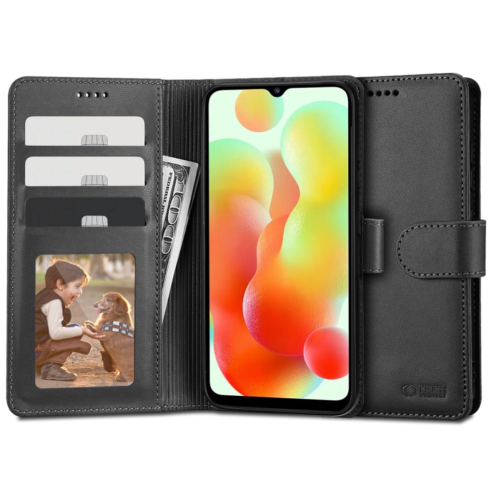 Tech-Protect Wallet ümbris jaoks Xiaomi Redmi 12C - must