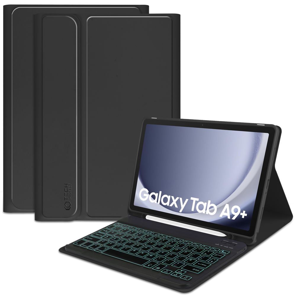Tech-Protect SC Pen + Keyboard Ümbris with Keyboard jaoks Samsung Galaxy Tab A9+ 11" X210 / X215 / X216 - must