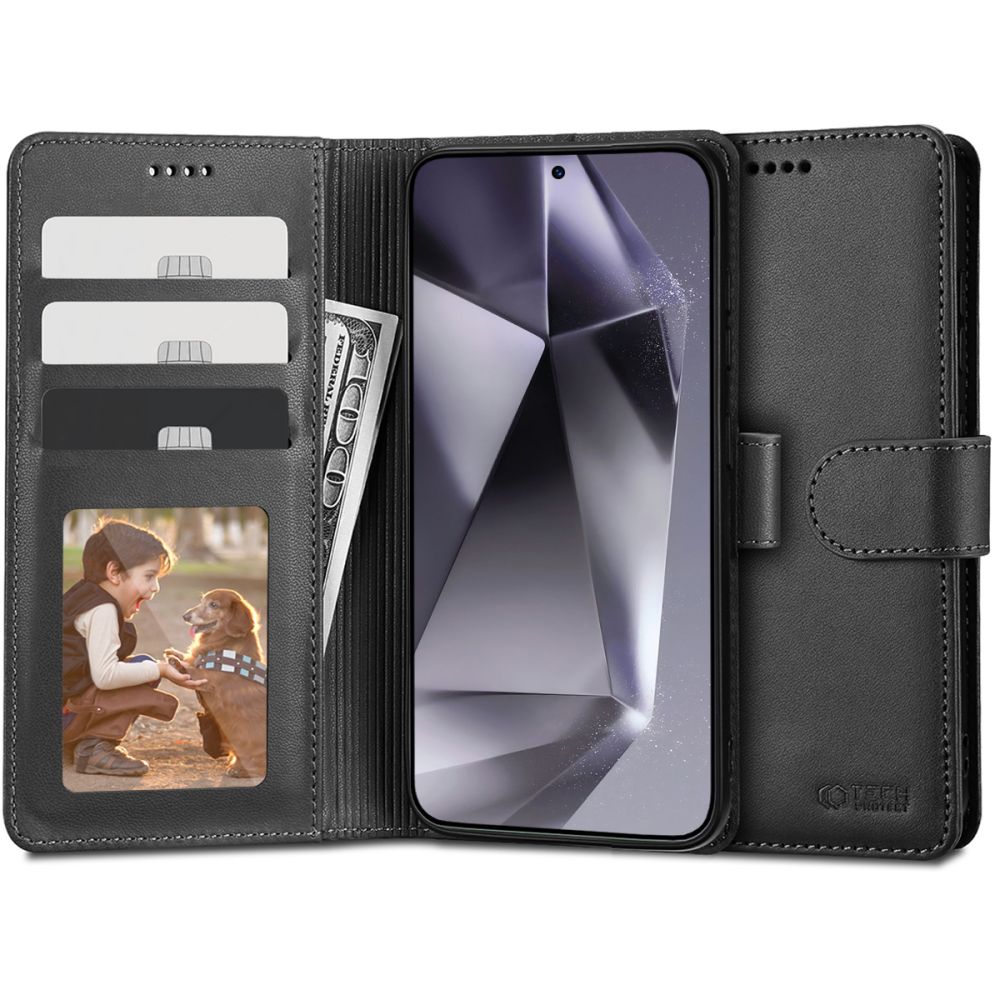 Tech-Protect Wallet Ümbris jaoks Samsung Galaxy S24 Ultra - must