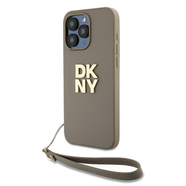 DKNY Wrist Strap Stock Logo ümbris jaoks iPhone 15 Pro - beige