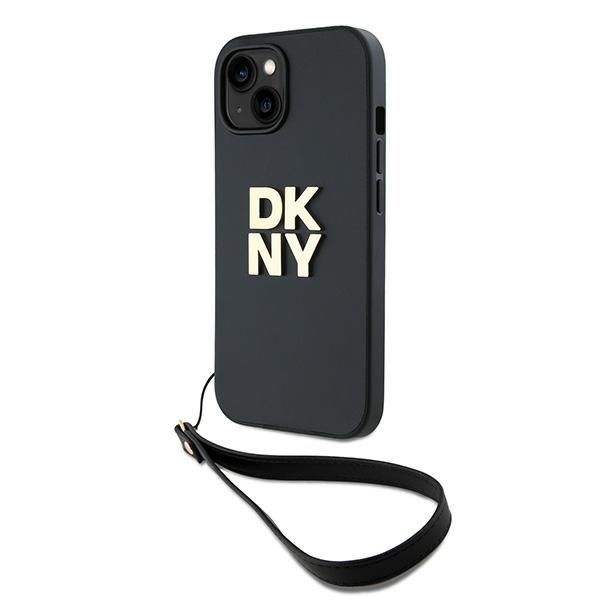 DKNY Wrist Strap Stock Logo ümbris jaoks iPhone 15 / 14 / 13 - must