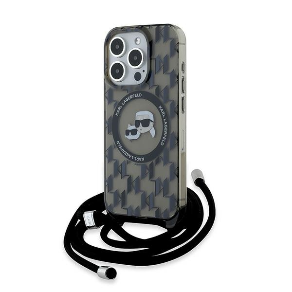 Karl Lagerfeld IML Crossbody Monogram Karl & Choupette Head MagSafe Ümbris jaoks iPhone 15 Pro - must