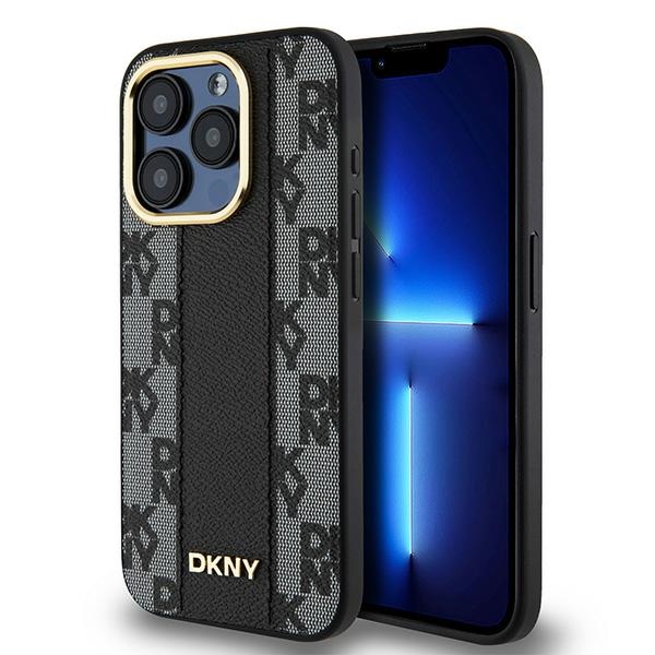 DKNY Leather Checkered Mono Pattern MagSafe iPhone 15 Pro Max Ümbris - Must