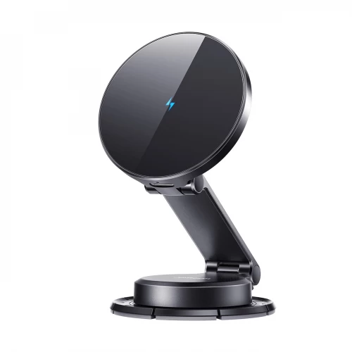 Autoehoidja Joyroom JR-ZS408 must (juhtmevaba laadimine 15W) (magnetiline / kleepuv alus)