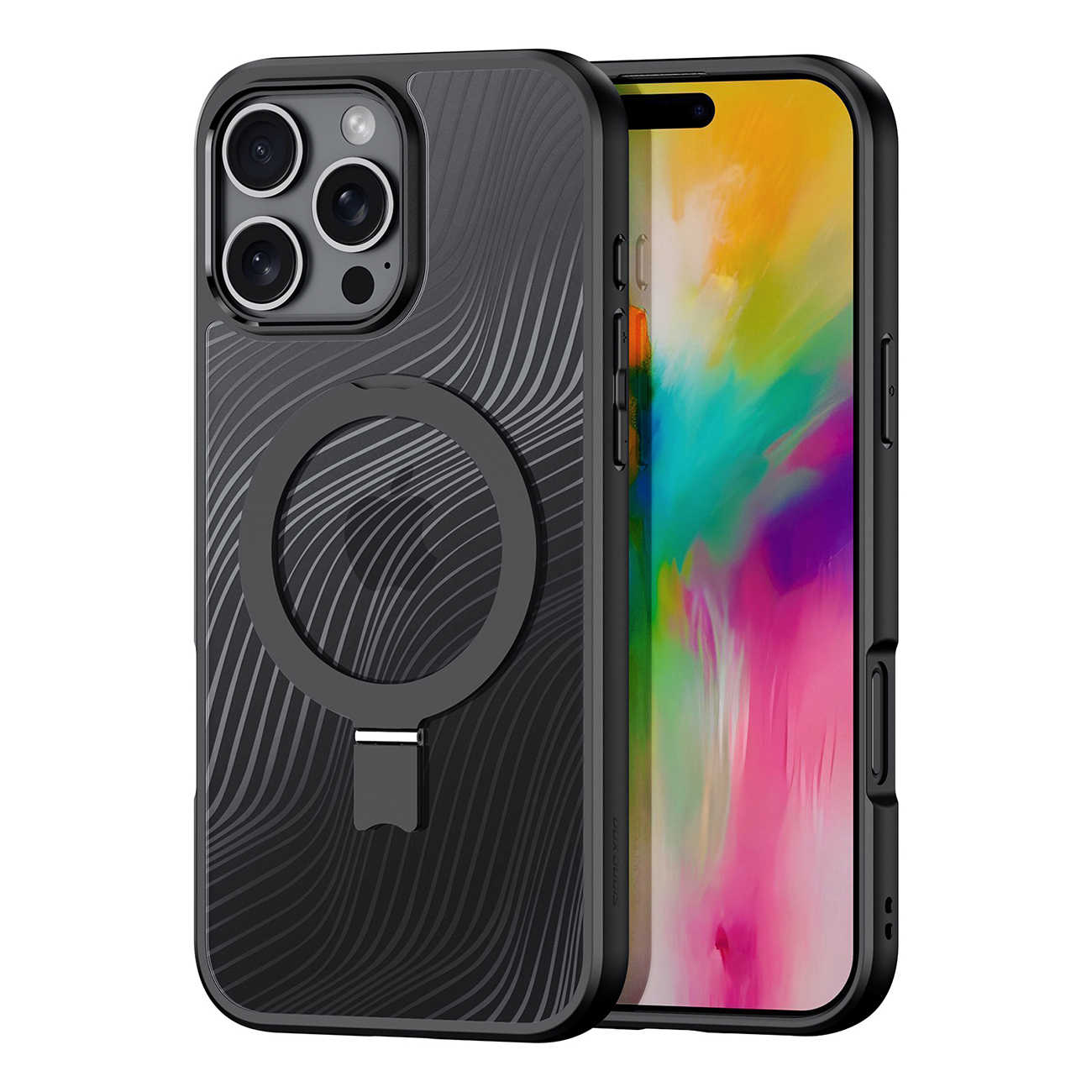 Dux Ducis Aimo Mag Ümbris with MagSafe and Stand jaoks iPhone 16 Pro Max - must