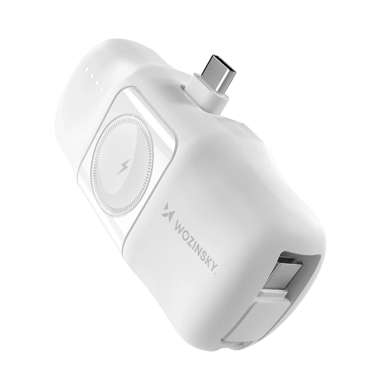Wozinsky WF16-YCS 5000mAh 15W USB-C mini-toiteallikas sisseehitatud USB-C kaabliga ja Apple Watchi laadijaga - valge