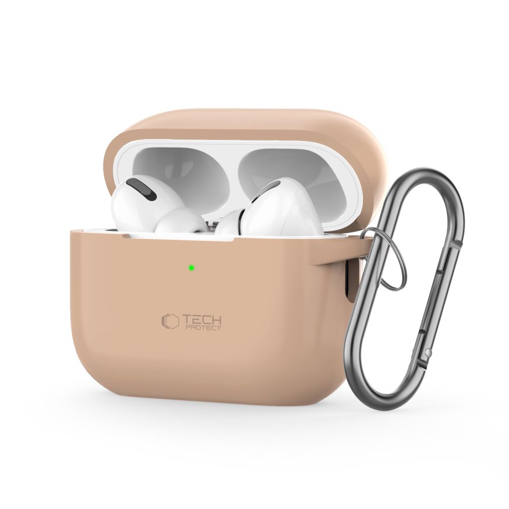 Tech-Protect Silicone Hook Ümbris jaoks Apple AirPods Pro 1 / 2 - Beige