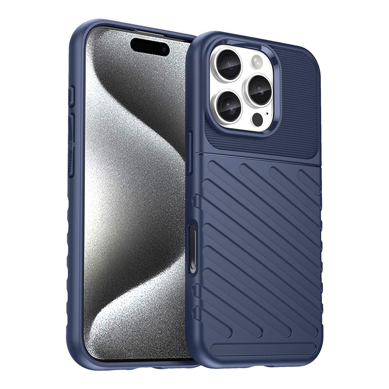 Thunder Ümbris jaoks iPhone 16 Pro Max Silicone Ümbris - Sinine