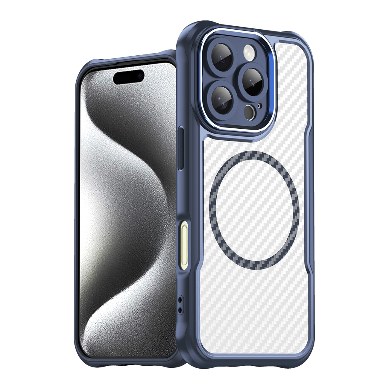 Leading Series MagSafe Silicone Ümbris jaoks iPhone 16 Pro Max - Sinine