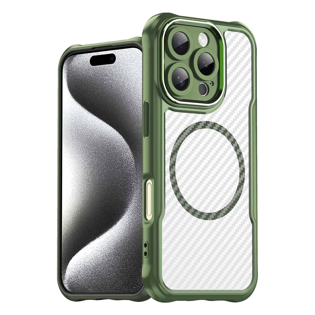 Leading Series MagSafe Silicone Ümbris jaoks iPhone 16 Pro Max - Roheline