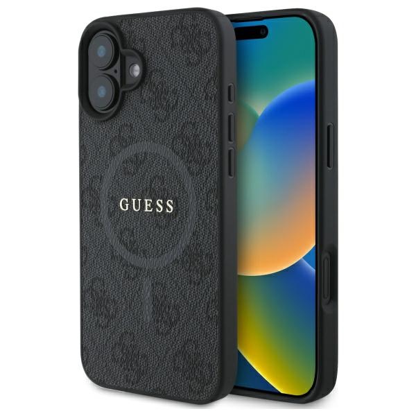 Guess 4G Ring Classic Logo MagSafe ümbris jaoks iPhone 16 - must