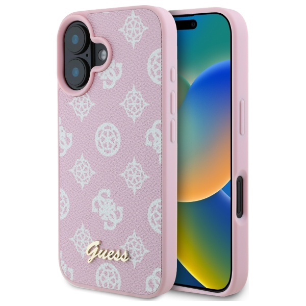 Guess Peony Script MagSafe iPhone 16 Ümbris - Roosa