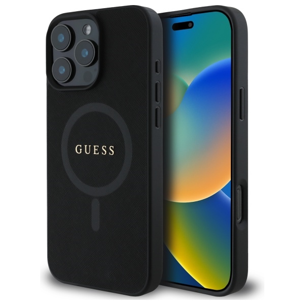 GUESS ümbris jaoks IPHONE 16 Pro Max compatible with MagSafe GUHMP16XPSAHMCK (PU Saffiano Classic Logo) must
