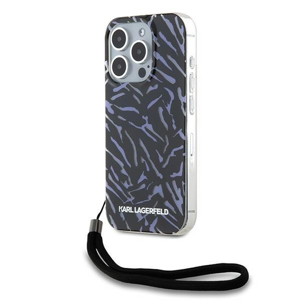 Karl Lagerfeld Zebra With Cord iPhone 15 Pro Max Ümbris - Lilla
