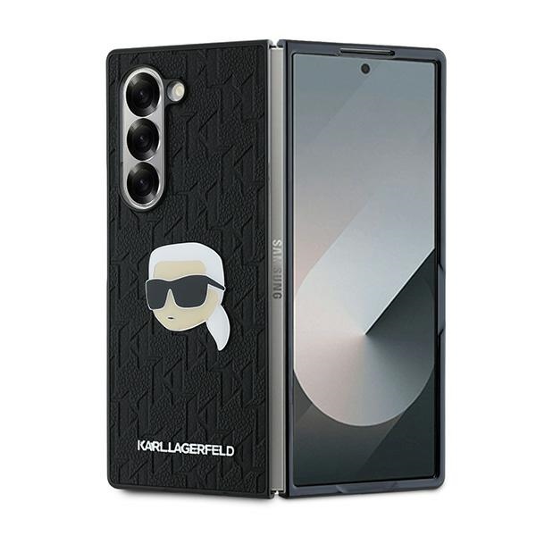 Karl Lagerfeld Saffiano Monogram Head Pin Ümbris jaoks Samsung Galaxy Z Fold 6 - Must