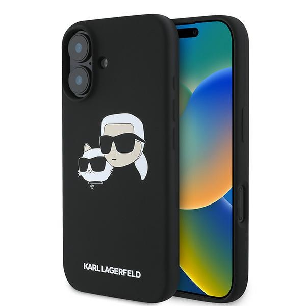 Karl Lagerfeld Silicone Ümbris Nauble Heads Print MagSafe jaoks iPhone 16 Plus - Must