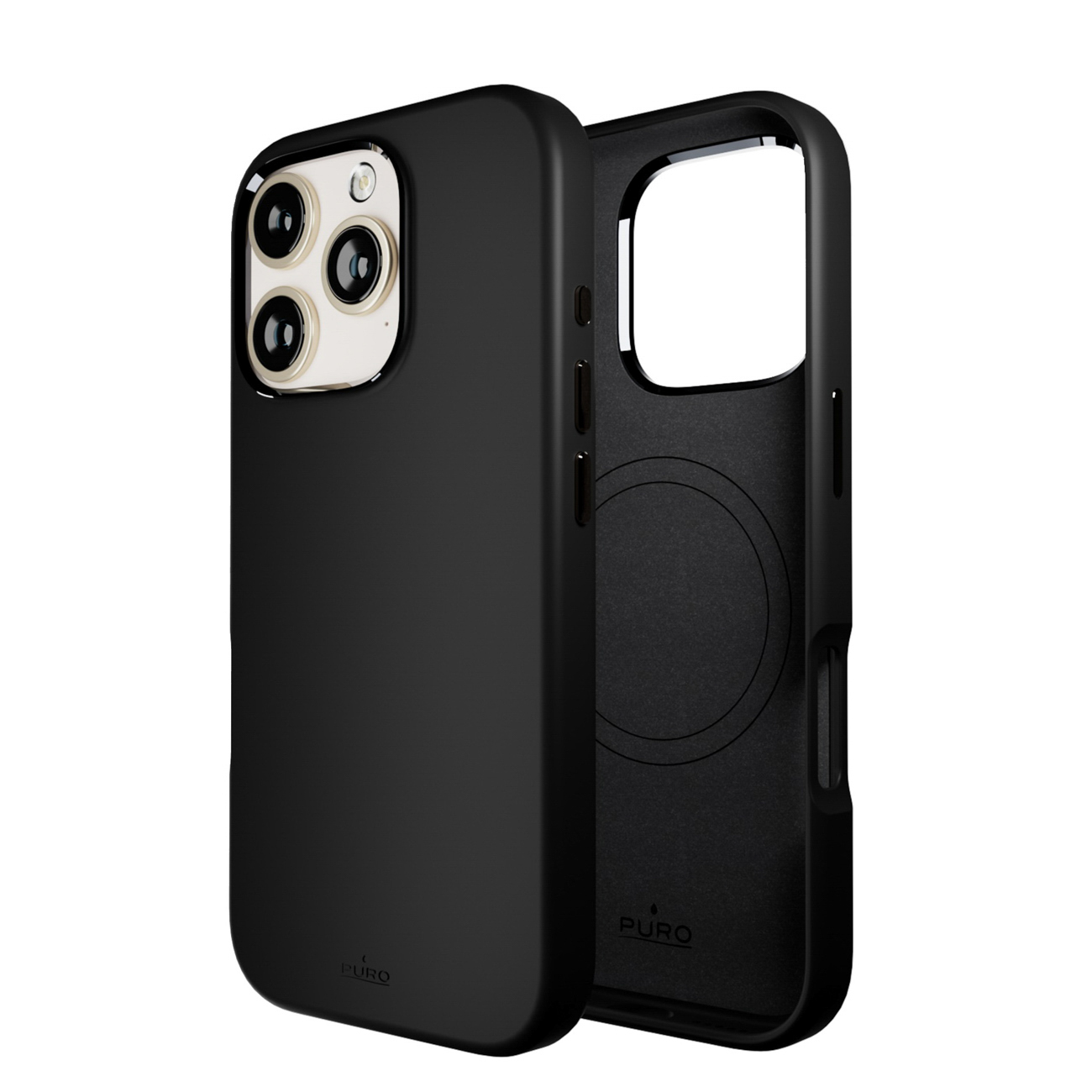 Puro Icon Mag Pro MagSafe Silicone Ümbris jaoks iPhone 16 Pro - Must