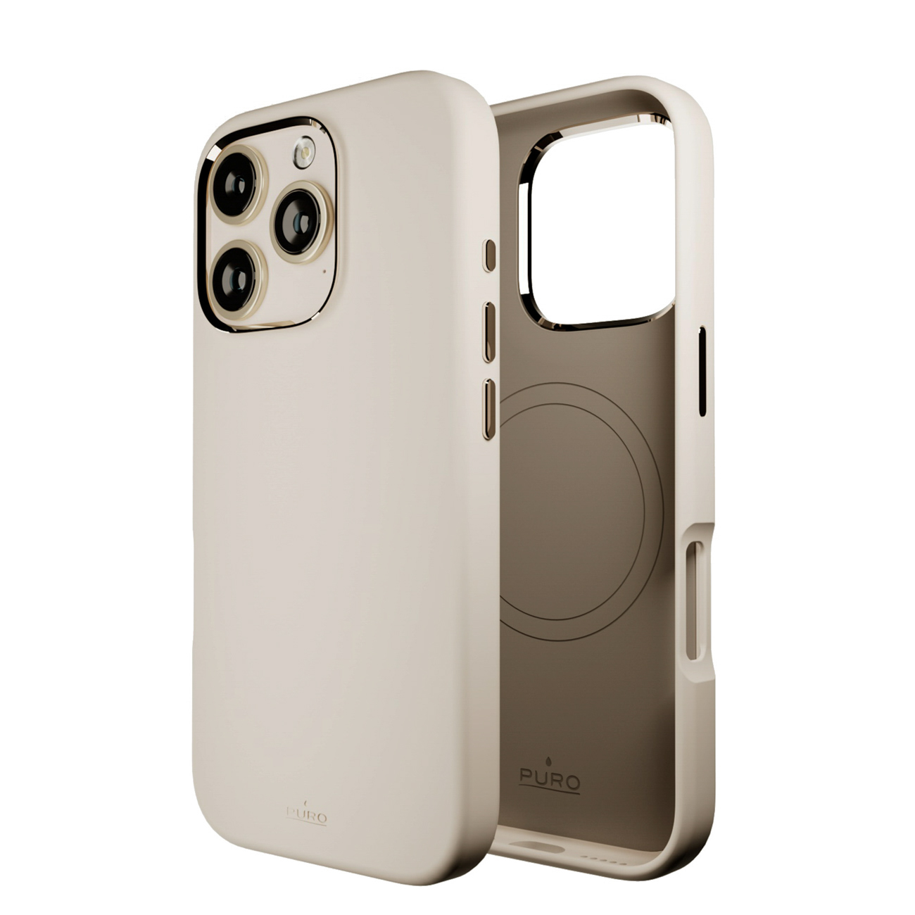 Puro Icon Mag Pro MagSafe Silicone Ümbris jaoks iPhone 16 Pro - Beige