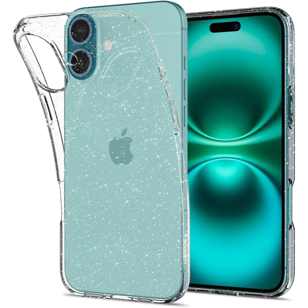 Spigen Liquid Crystal ümbris seadmele iPhone 16 6.1", läbipaistev sädelusega
