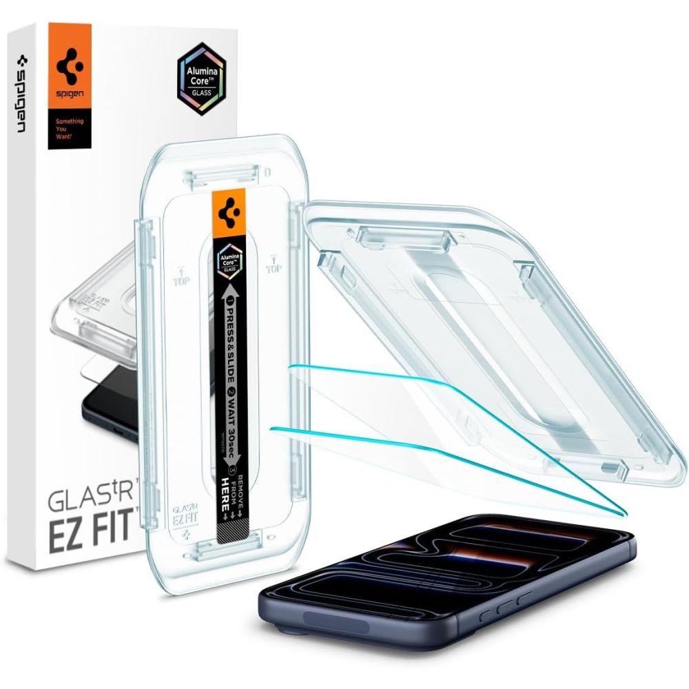 Spigen Glas.tR EZ Fit Karastatud klaas jaoks iPhone 16 Pro / 17 / 17 Pro - 2 pcs.