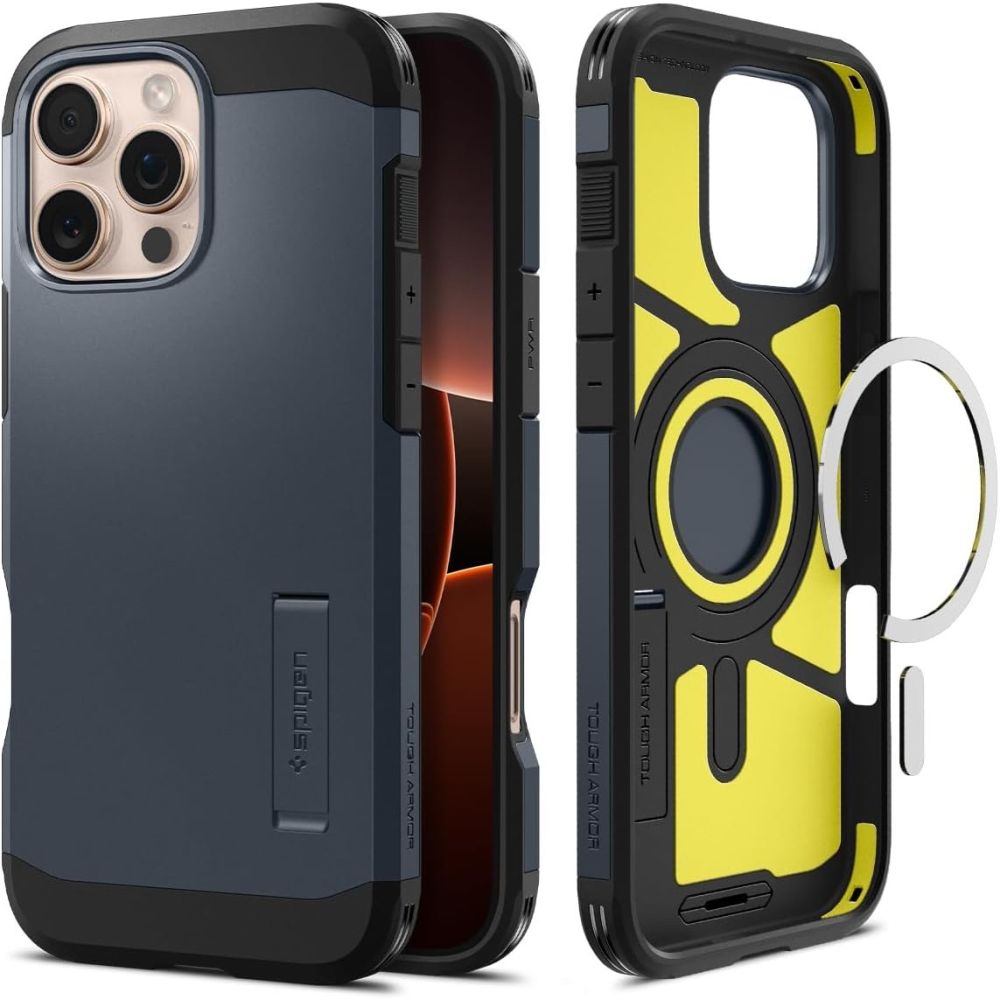 SPIGEN ümbris TOUGH ARMOR MAG compatible with MagSafe jaoks IPHONE 16 Pro Max metal slate