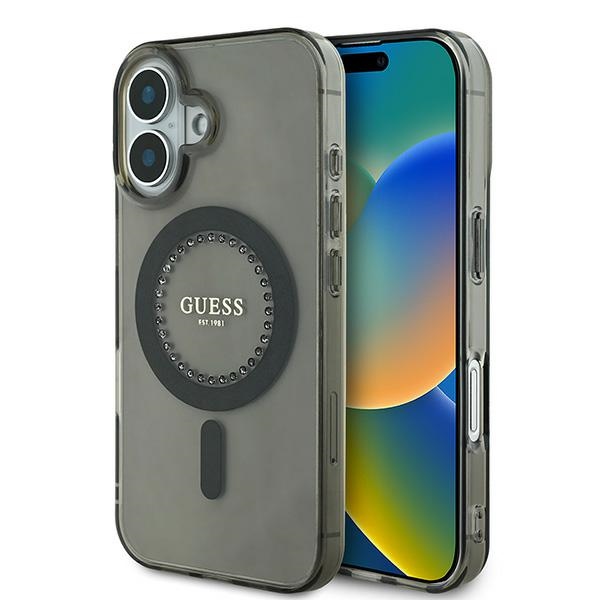 Guess IML Rhinestones MagSafe iPhone 16 Plus Ümbris - Must