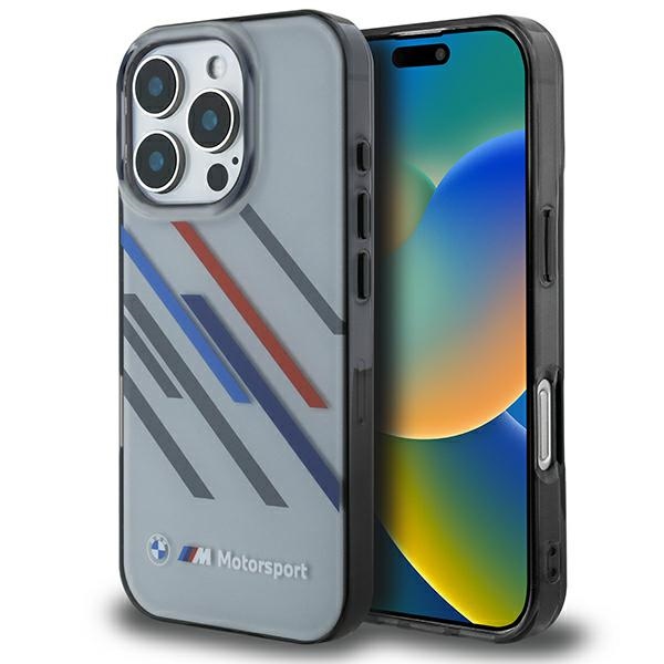 BMW Motosport IML Random Stripes iPhone 16 Pro Ümbris - hall