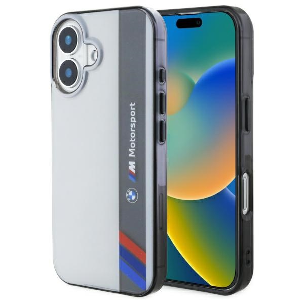 BMW Motosport IML Vertical Stripe iPhone 16 Plus Ümbris - hall