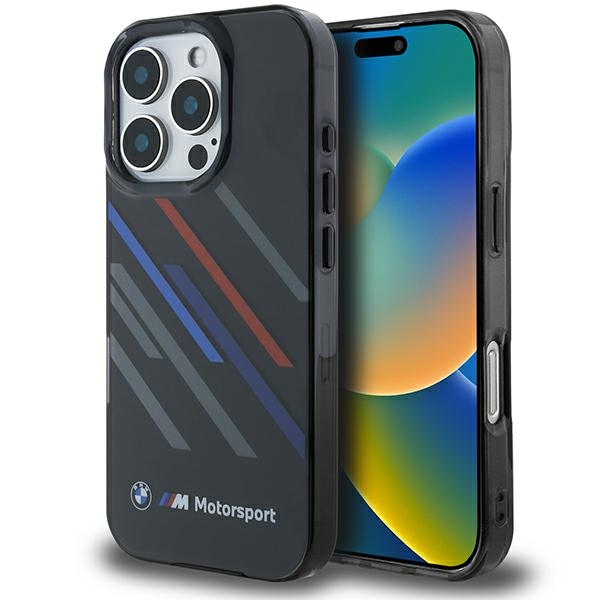 BMW Motosport IML Random Stripes iPhone 16 Pro Max Ümbris - must