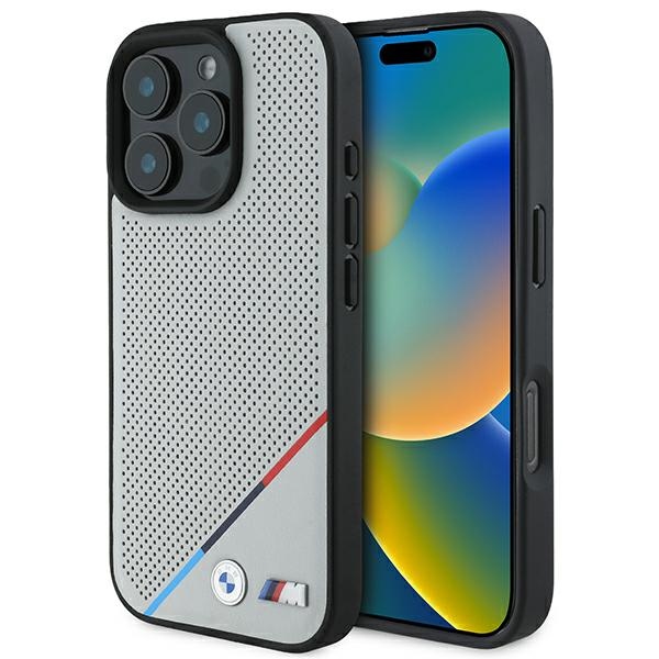 BMW M Perforated Tricolor Line MagSafe Ümbris jaoks iPhone 16 Pro - hall